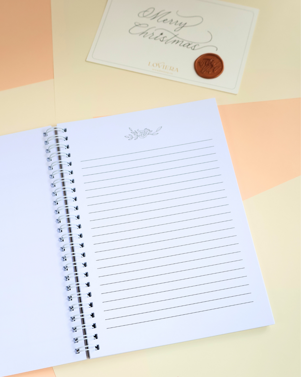 Floral Diary Personalised Undated Monthly Planner | Apricot Peach