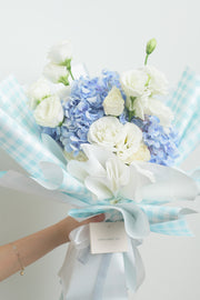 Pastel Love Bouquet - Gingham Blue