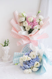 Pastel Love Bouquet - Gingham Blue