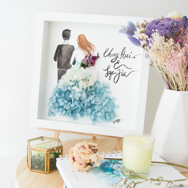 Artprint with Preserved Flowers-Backview Couple-Love Limzy Co.