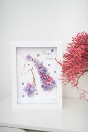 Artprint with Preserved Flowers-Floral Unicorn-Love Limzy Co.