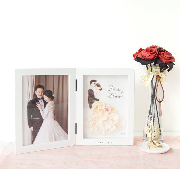 Artprint with Preserved Flowers-La Vie En Rose Couple-Love Limzy Co.