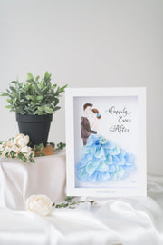 Artprint with Preserved Flowers-La Vie En Rose Couple-Love Limzy Co.