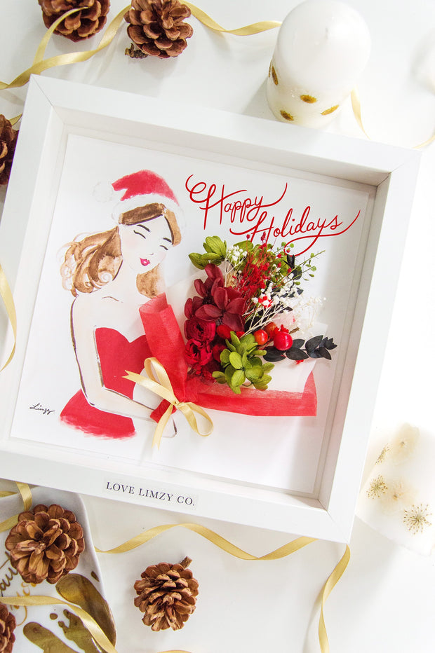 Artprint with Preserved Flowers-Santa Baby-Love Limzy Co.