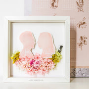 Artprint with Preserved Flowers-Vintage Couple Silhouette Portrait-Love Limzy Co.